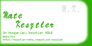 mate kesztler business card